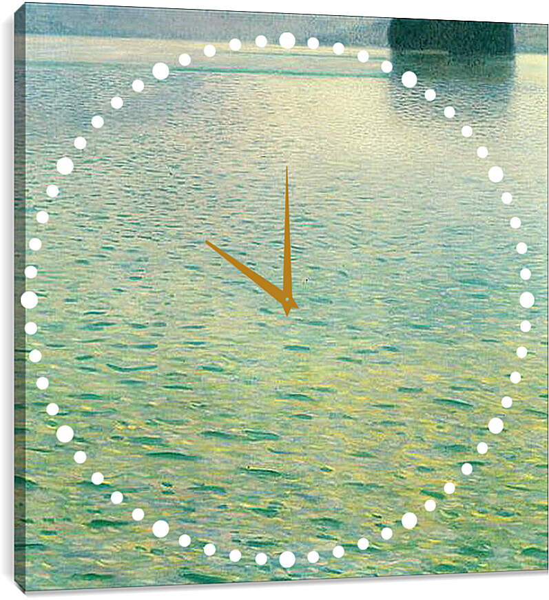 Часы картина - Island on the Attersee - Лицльберг на Аттерзее. Густав Климт
