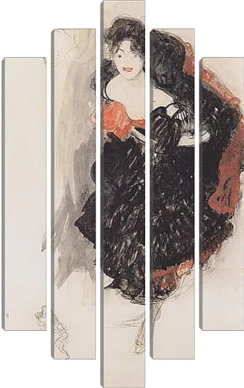 Модульная картина - Standing female nude from the front with a raised right arm. Густав Климт