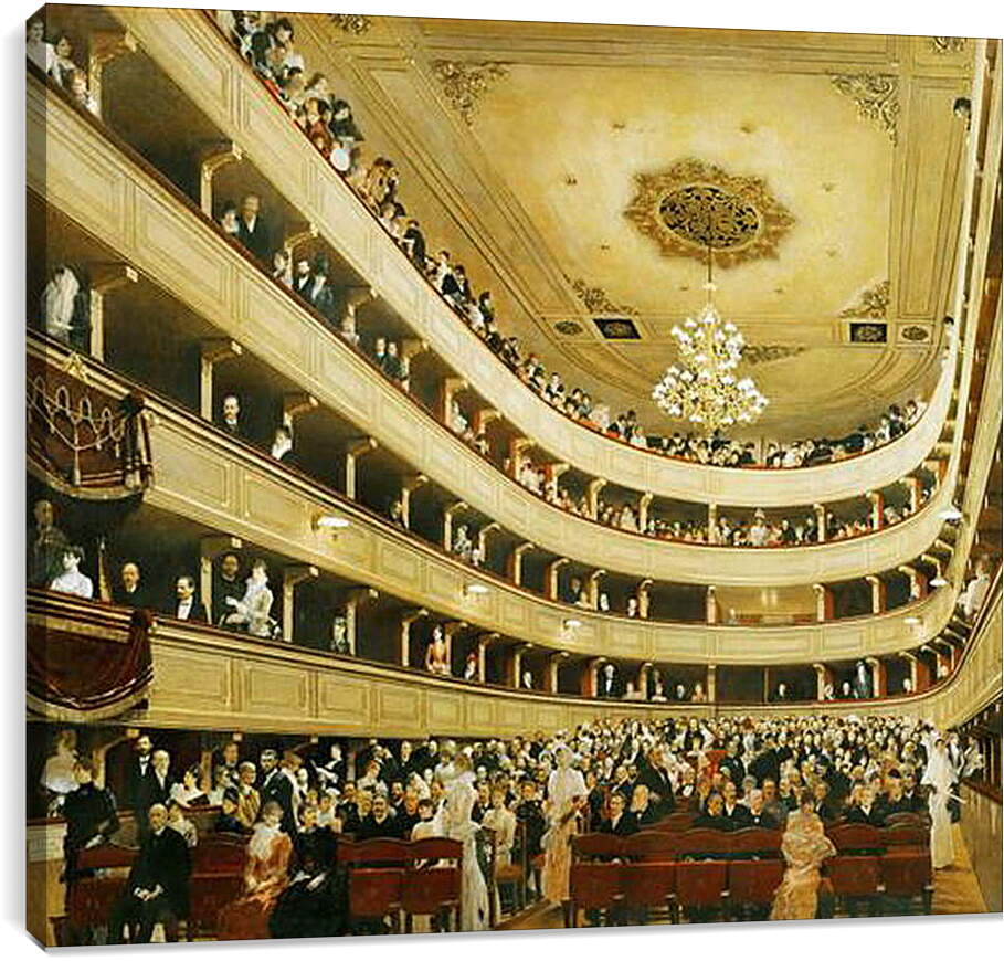 Постер и плакат - Зал старого дворцового театра в Вене. Густав Климт
