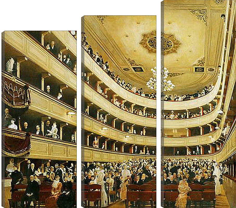 Модульная картина - Зал старого дворцового театра в Вене. Густав Климт
