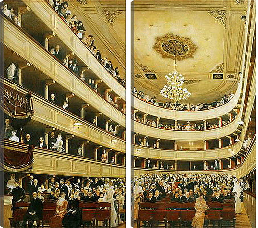 Модульная картина - Зал старого дворцового театра в Вене. Густав Климт