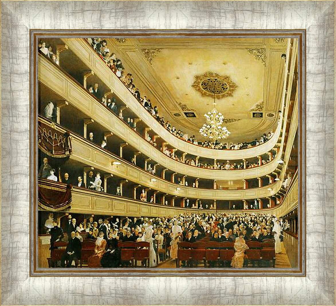 Картина в раме - Зал старого дворцового театра в Вене. Густав Климт
