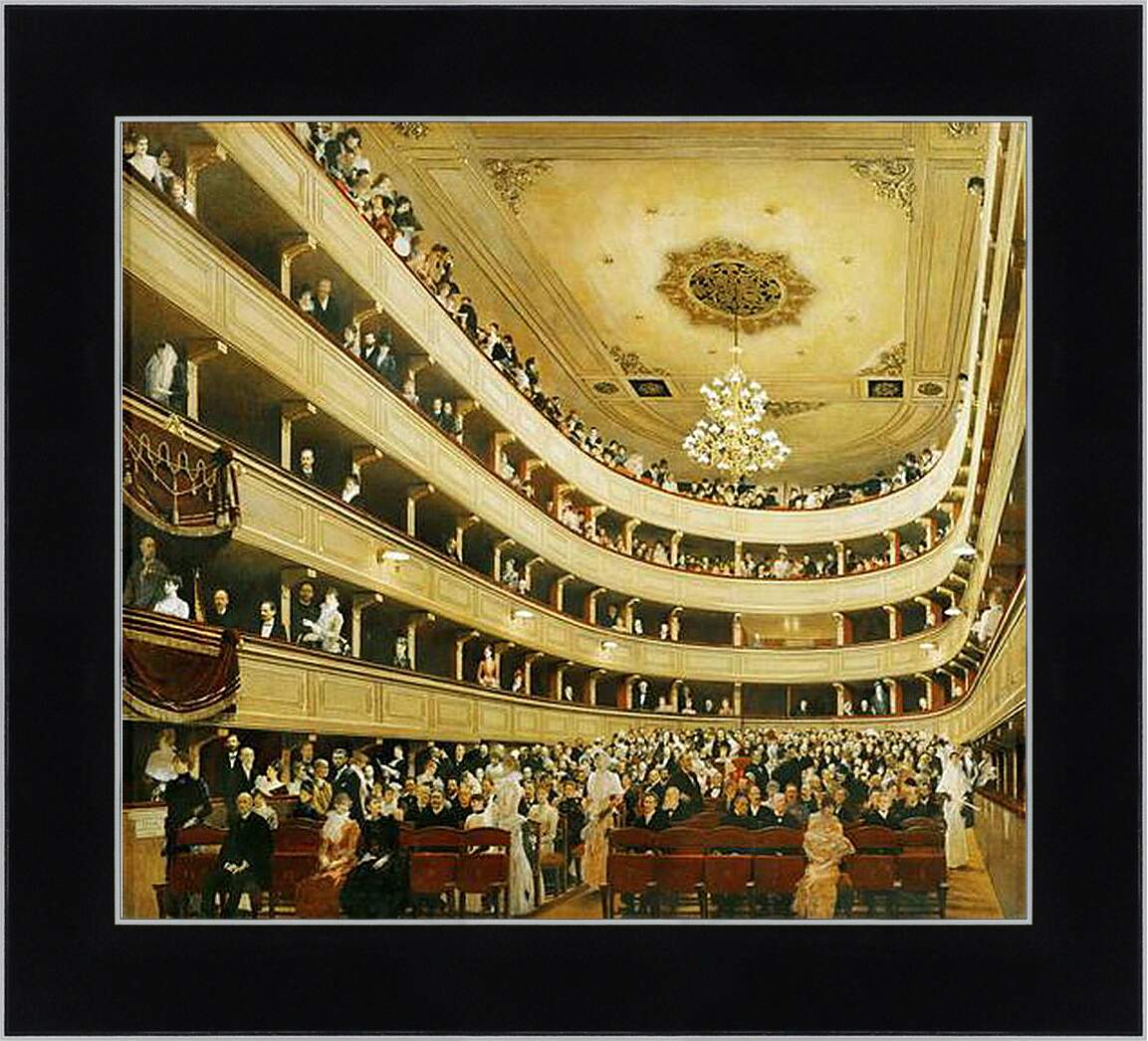 Картина в раме - Зал старого дворцового театра в Вене. Густав Климт