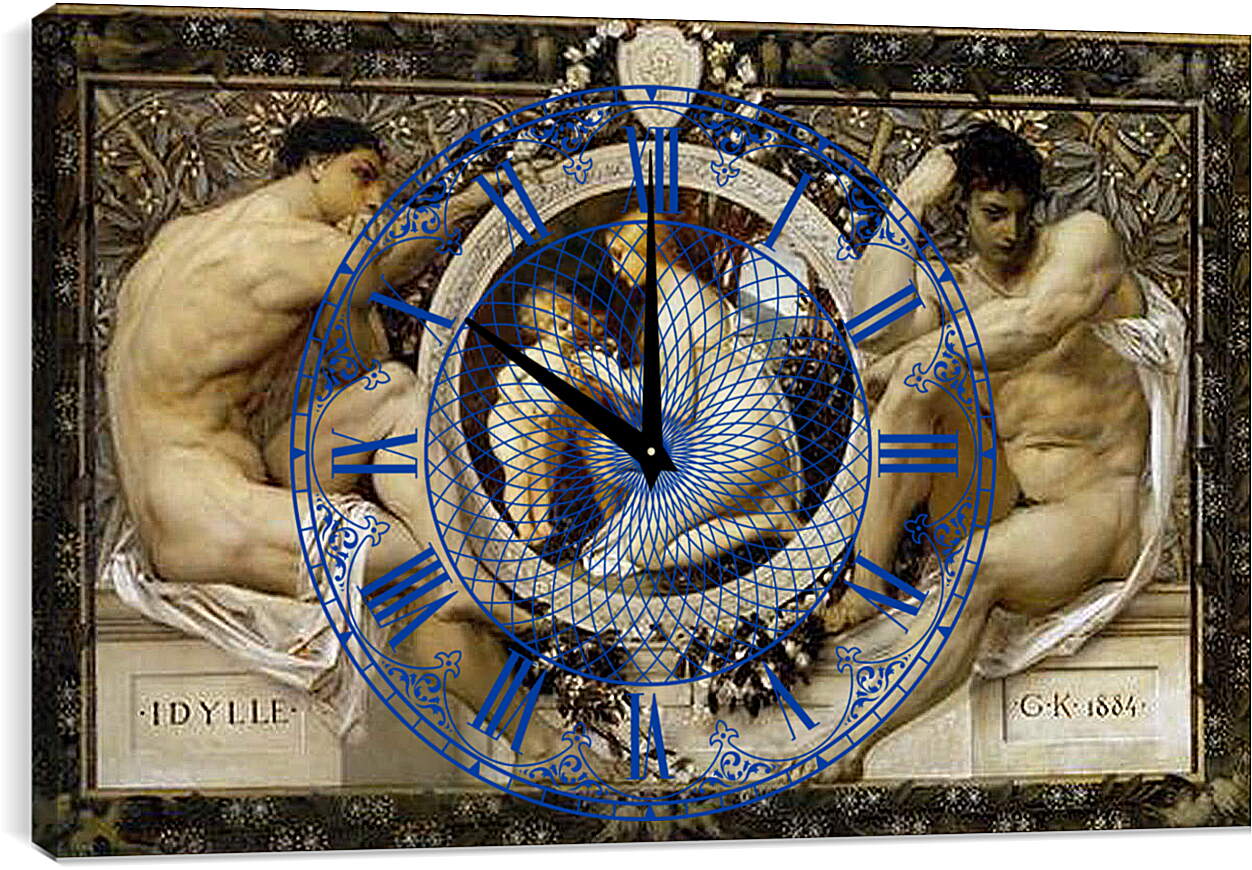 Часы картина - Идиллия. Густав Климт
