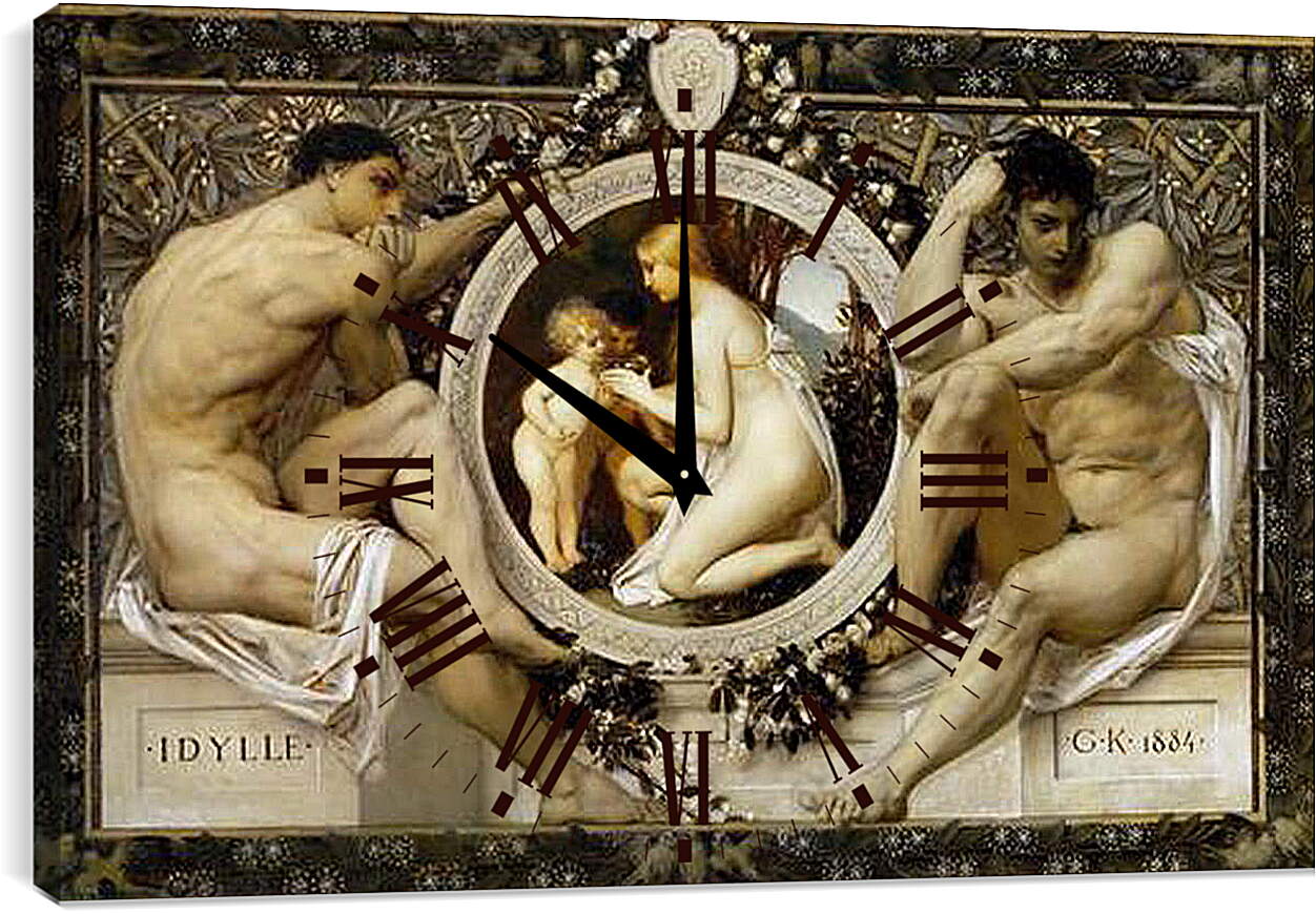 Часы картина - Идиллия. Густав Климт
