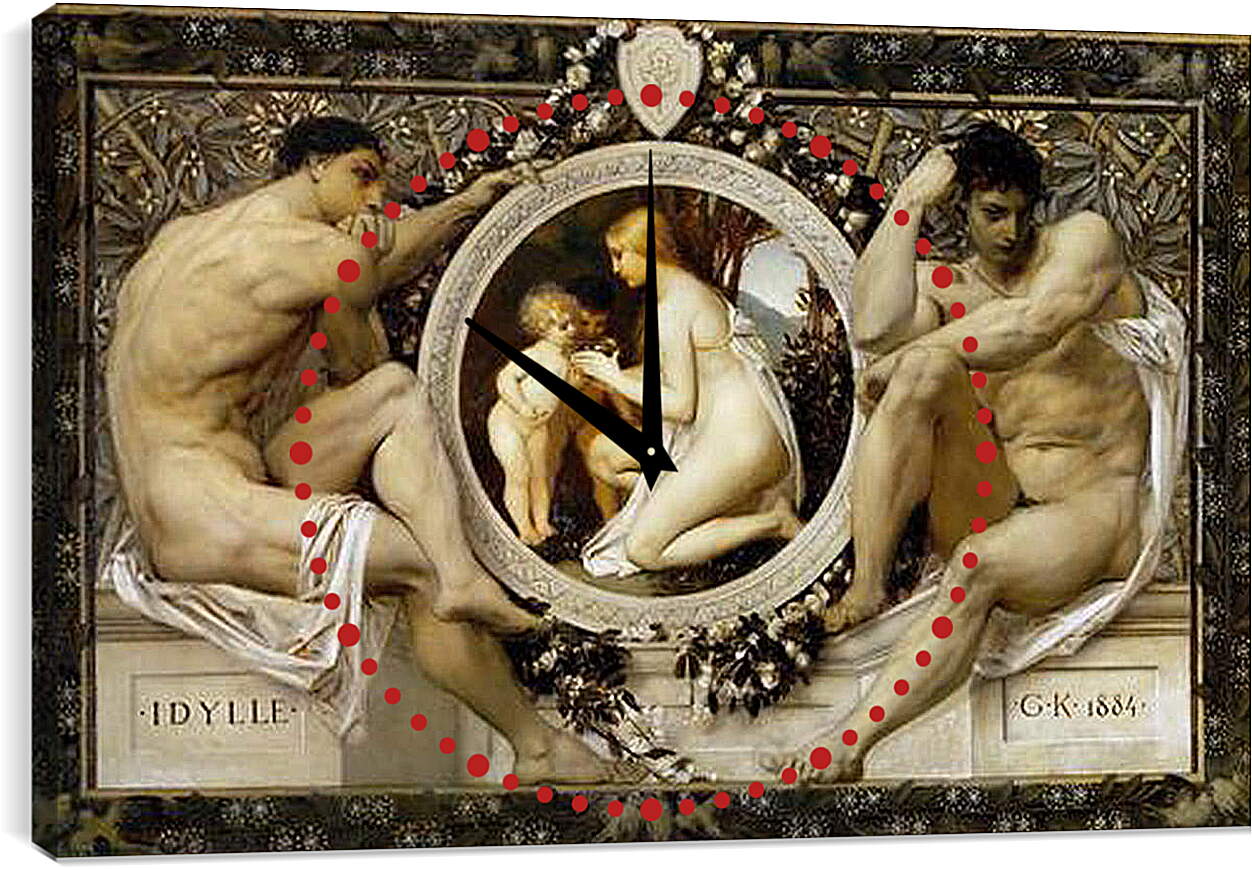 Часы картина - Идиллия. Густав Климт
