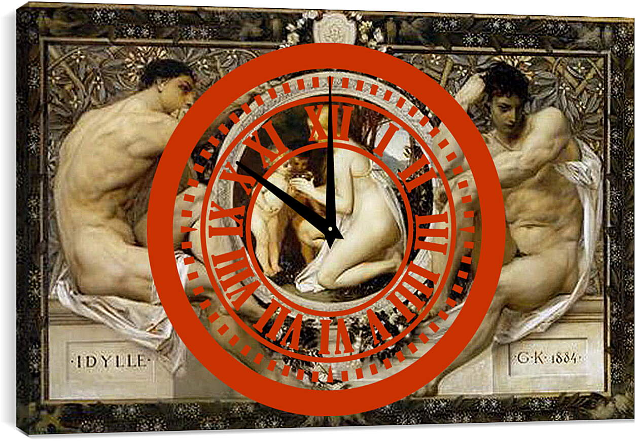Часы картина - Идиллия. Густав Климт