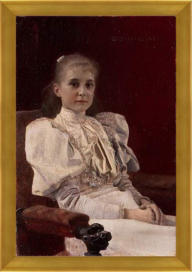 Картина в раме - Sitzendes junges Madchen. Густав Климт