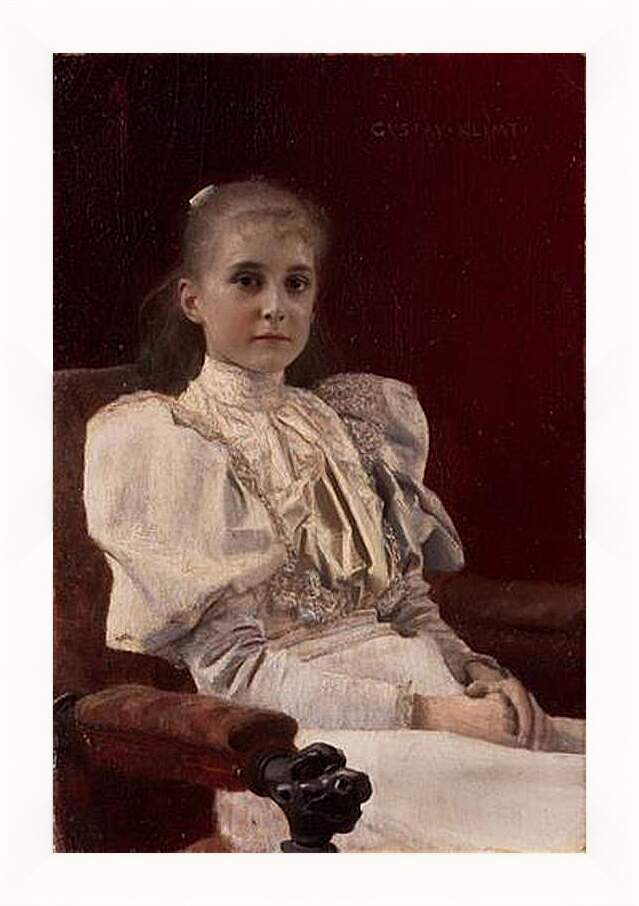 Картина в раме - Sitzendes junges Madchen. Густав Климт
