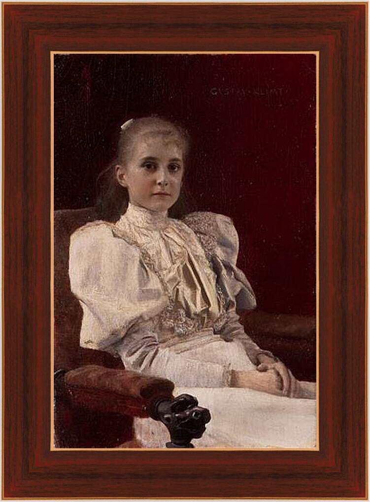 Картина в раме - Sitzendes junges Madchen. Густав Климт
