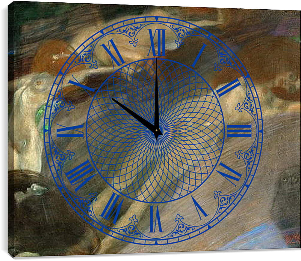 Часы картина - Moving Water. Густав Климт
