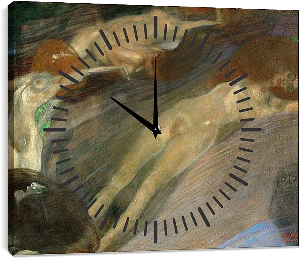 Часы картина - Moving Water. Густав Климт
