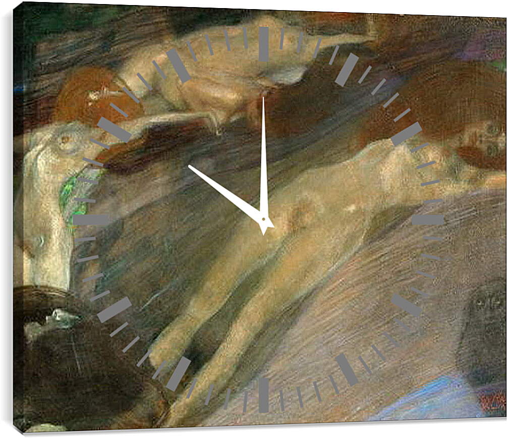 Часы картина - Moving Water. Густав Климт