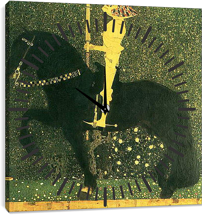 Часы картина - The Golden Knight. Густав Климт
