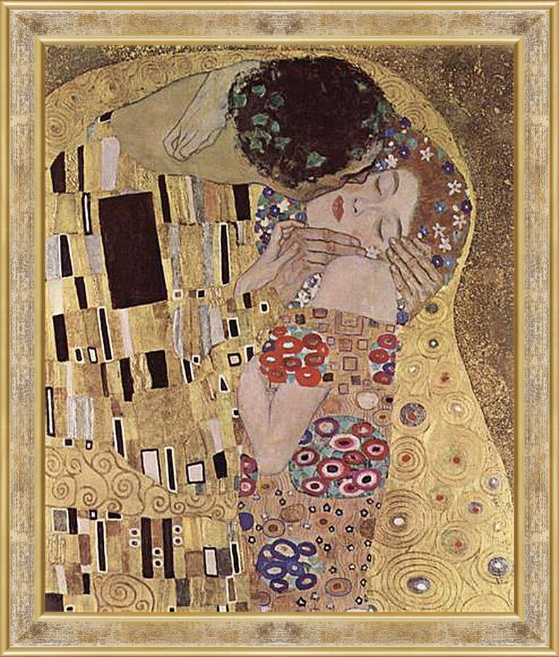 Картина в раме - Целувката. Густав Климт
