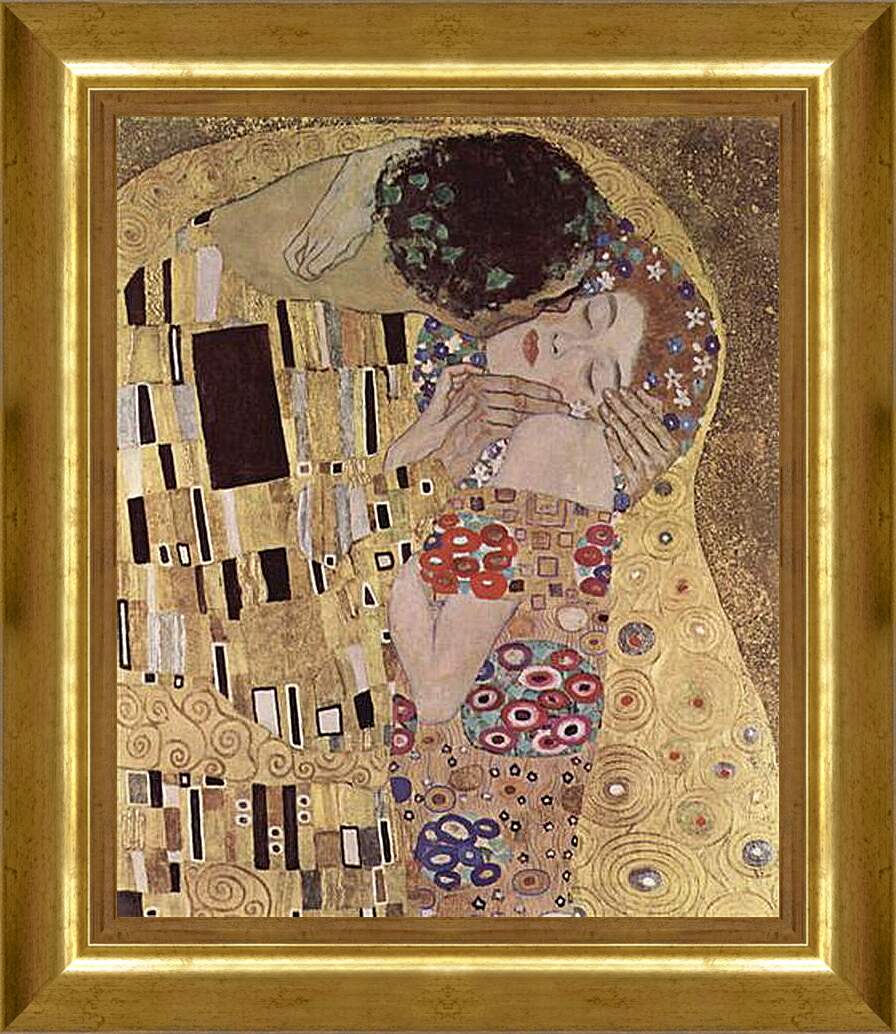 Картина в раме - Целувката. Густав Климт
