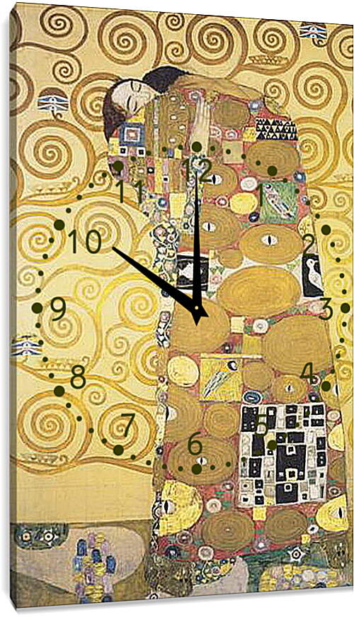 Часы картина - Объятия. Густав Климт