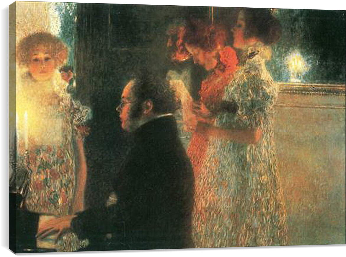 Постер и плакат - Schubert at the Piano - Шуберт на фортепиано. Густав Климт

