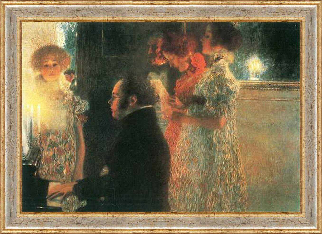 Картина в раме - Schubert at the Piano - Шуберт на фортепиано. Густав Климт
