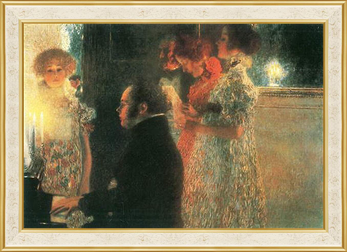 Картина в раме - Schubert at the Piano - Шуберт на фортепиано. Густав Климт
