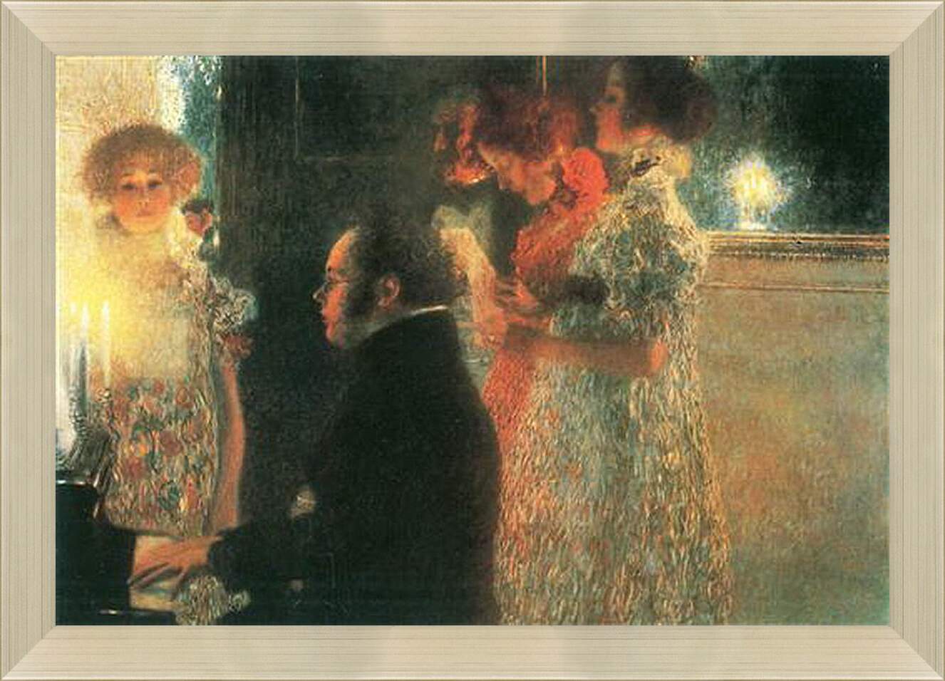 Картина в раме - Schubert at the Piano - Шуберт на фортепиано. Густав Климт