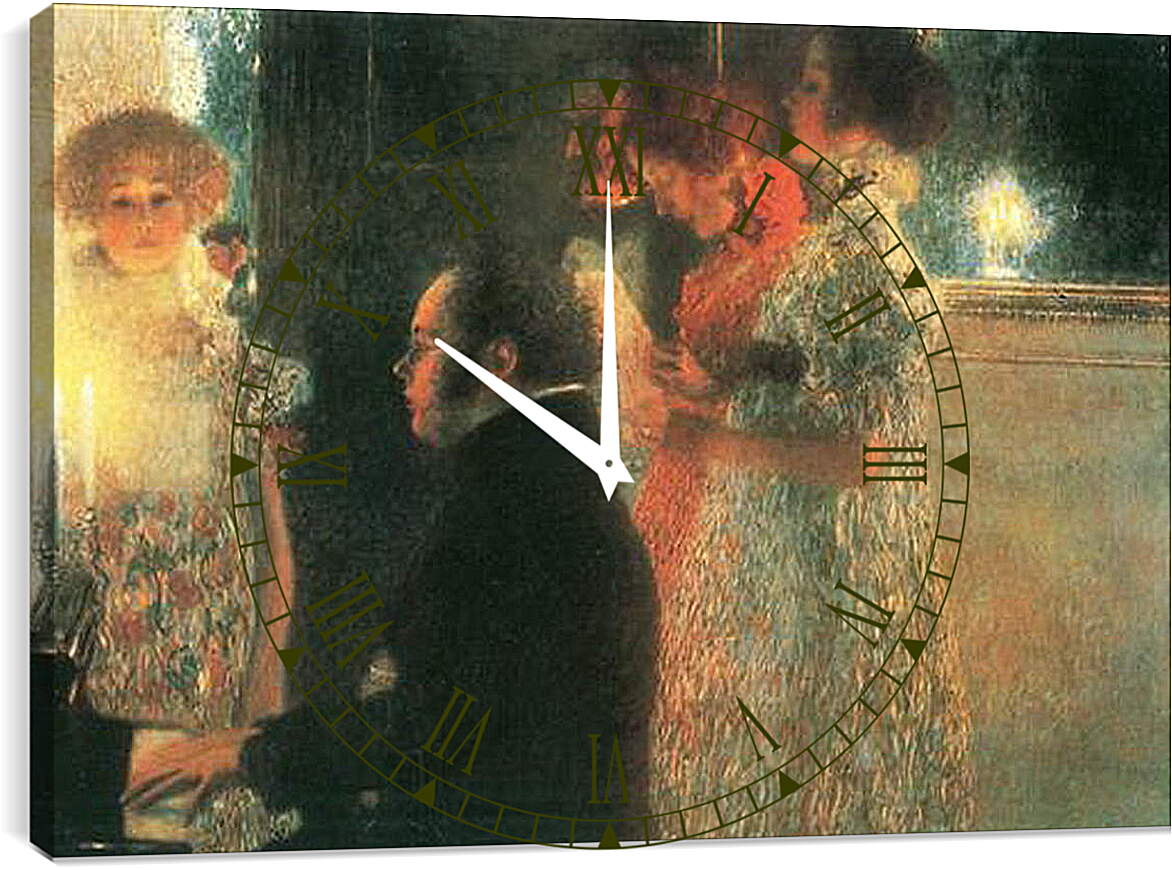 Часы картина - Schubert at the Piano - Шуберт на фортепиано. Густав Климт
