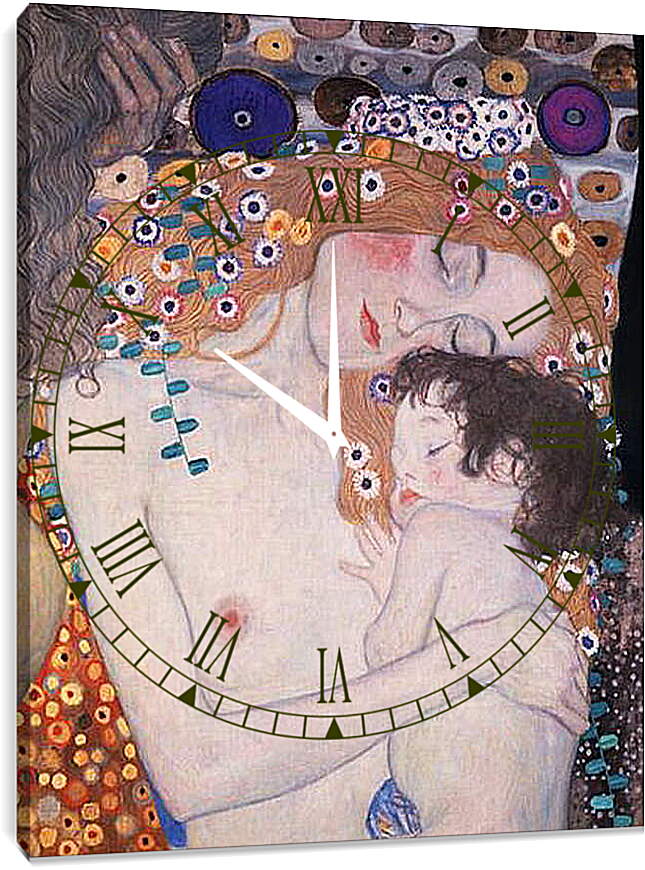 Часы картина - Мать и дитя (Фрагмент Три возраста женщины ). Густав Климт
