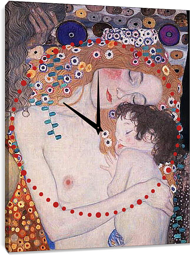 Часы картина - Мать и дитя (Фрагмент Три возраста женщины ). Густав Климт