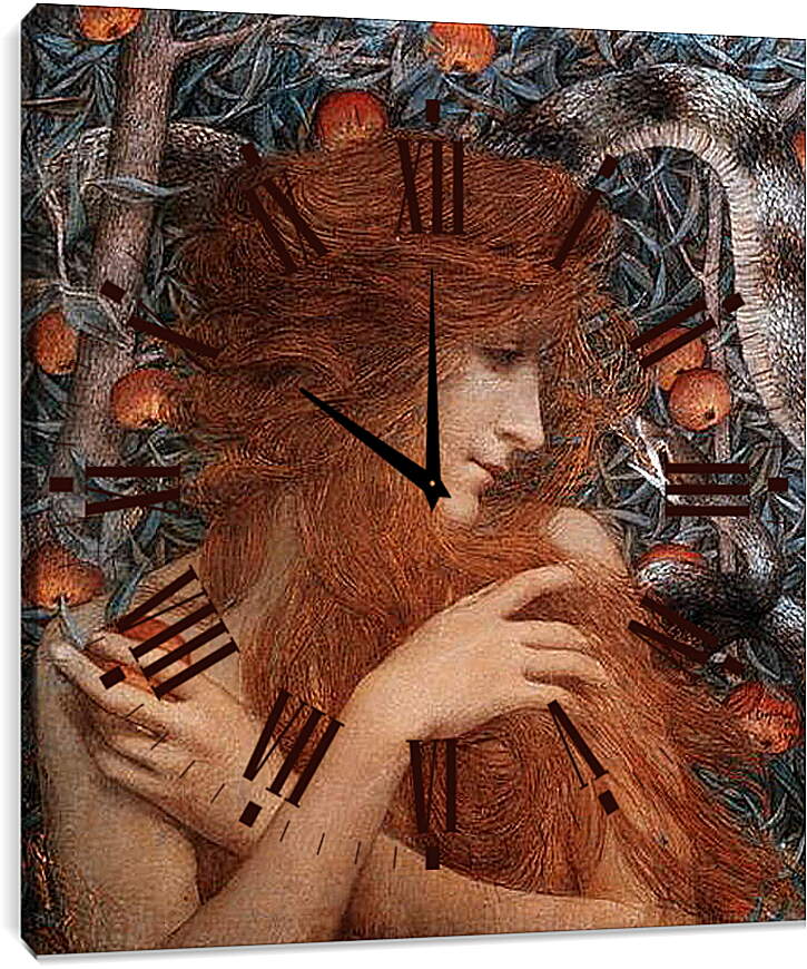 Часы картина - Змей искуситель. Густав Климт