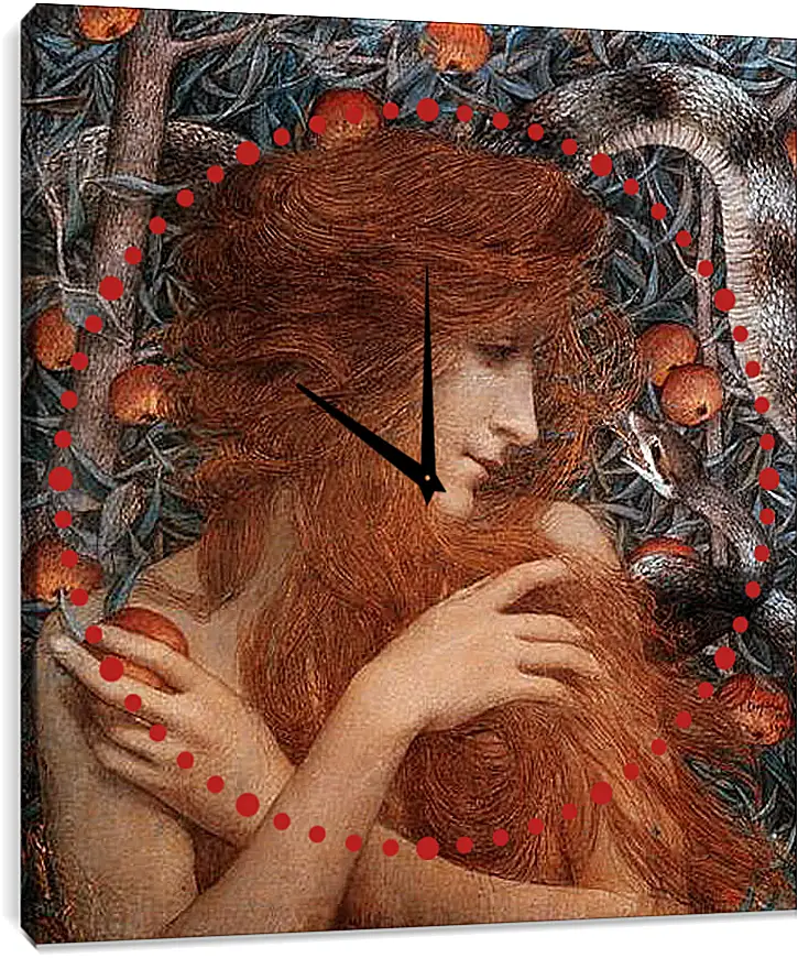 Часы картина - Змей искуситель. Густав Климт