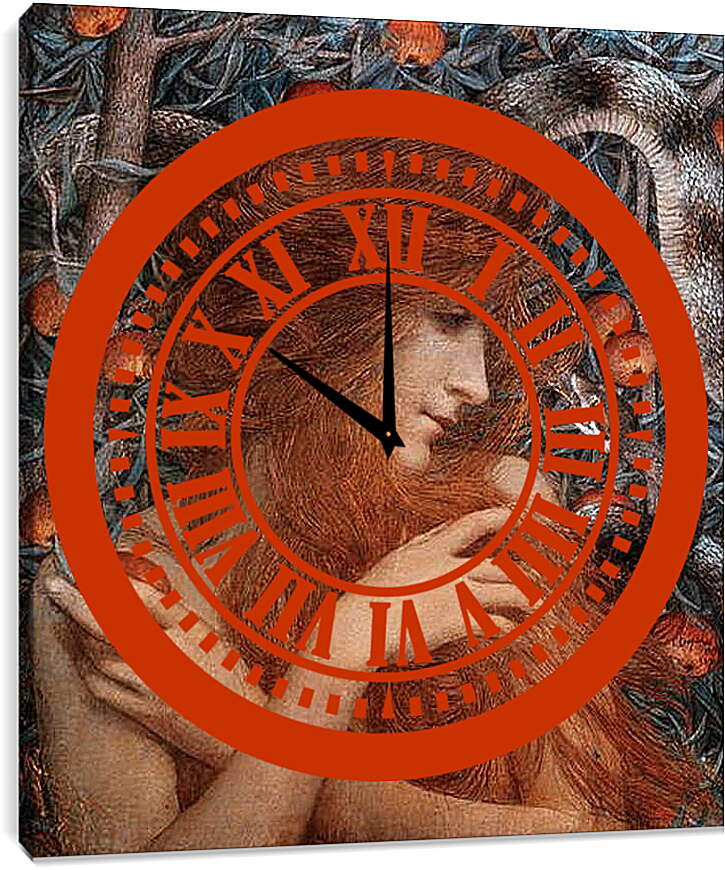 Часы картина - Змей искуситель. Густав Климт
