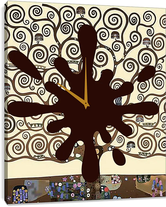 Часы картина - The tree of life - Древо жизни. Густав Климт