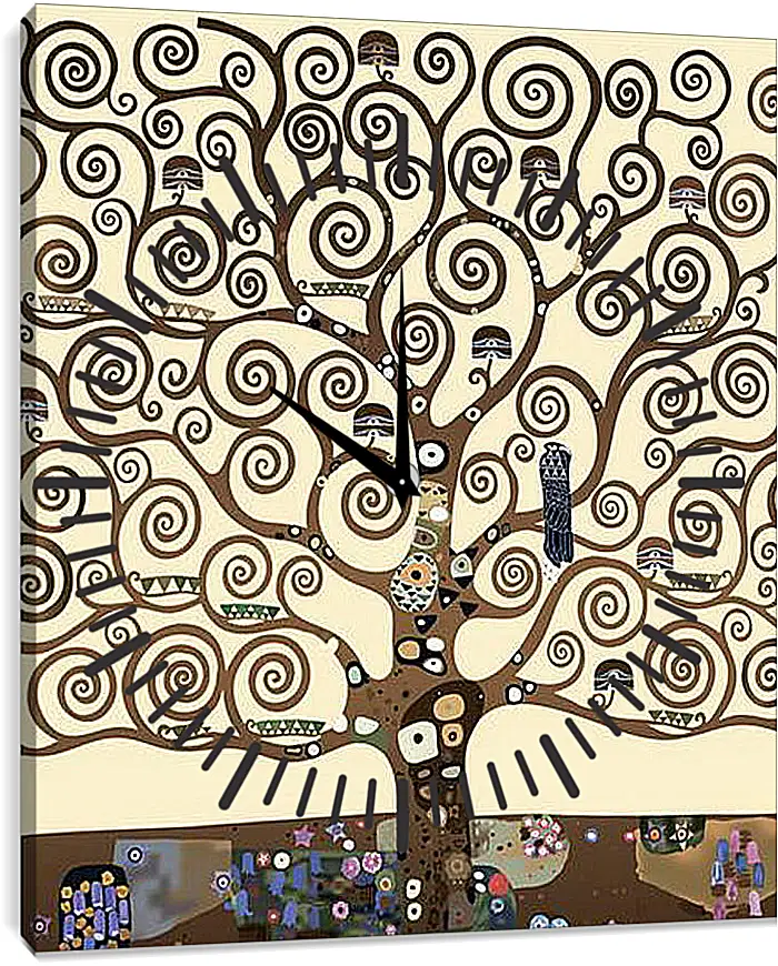Часы картина - The tree of life - Древо жизни. Густав Климт
