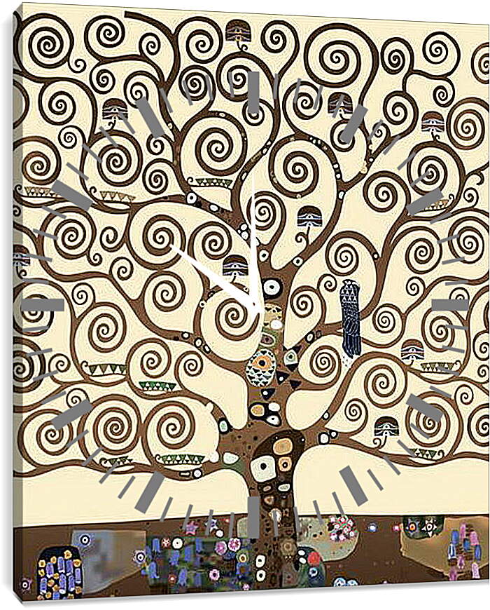 Часы картина - The tree of life - Древо жизни. Густав Климт