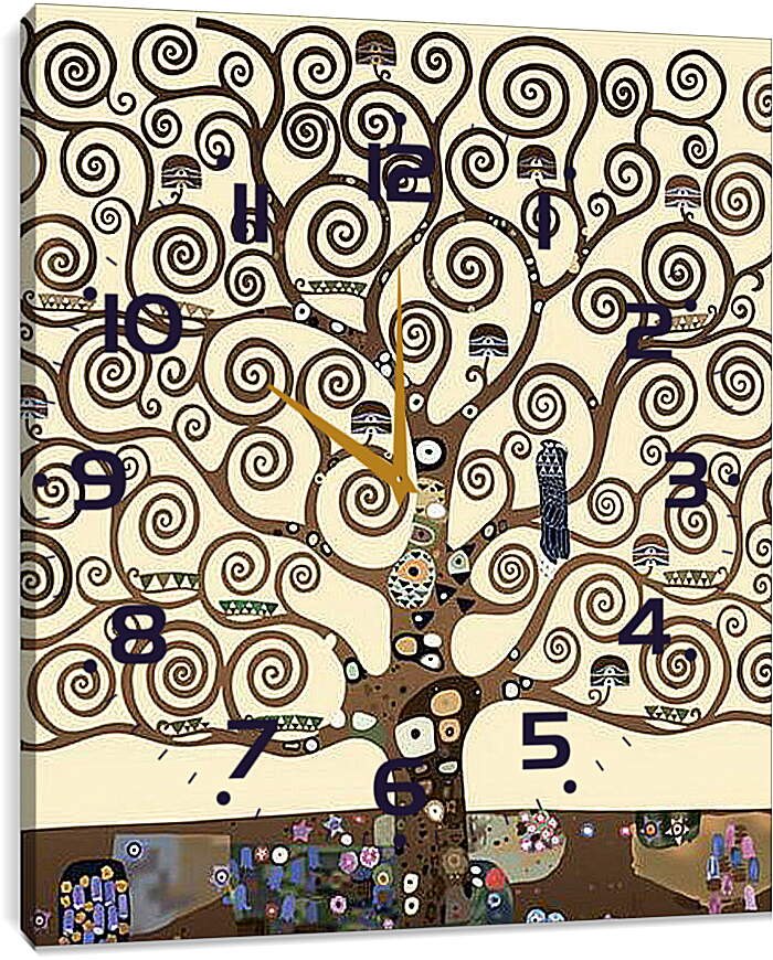 Часы картина - The tree of life - Древо жизни. Густав Климт
