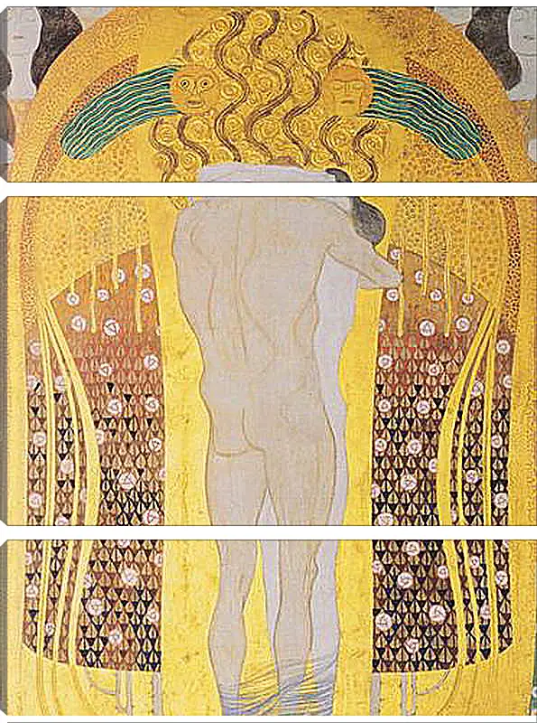 Модульная картина - Beethoven Frieze, detal, A Kiss for the Whole World, 1902. Густав Климт