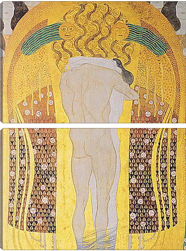 Модульная картина - Beethoven Frieze, detal, A Kiss for the Whole World, 1902. Густав Климт