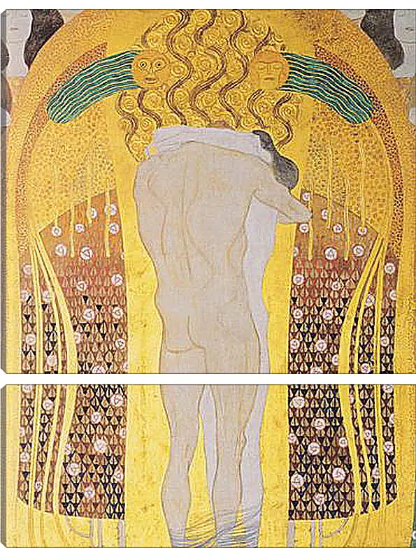 Модульная картина - Beethoven Frieze, detal, A Kiss for the Whole World, 1902. Густав Климт