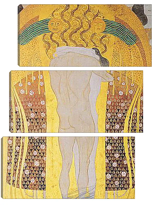 Модульная картина - Beethoven Frieze, detal, A Kiss for the Whole World, 1902. Густав Климт