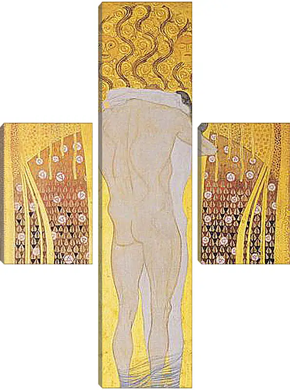 Модульная картина - Beethoven Frieze, detal, A Kiss for the Whole World, 1902. Густав Климт