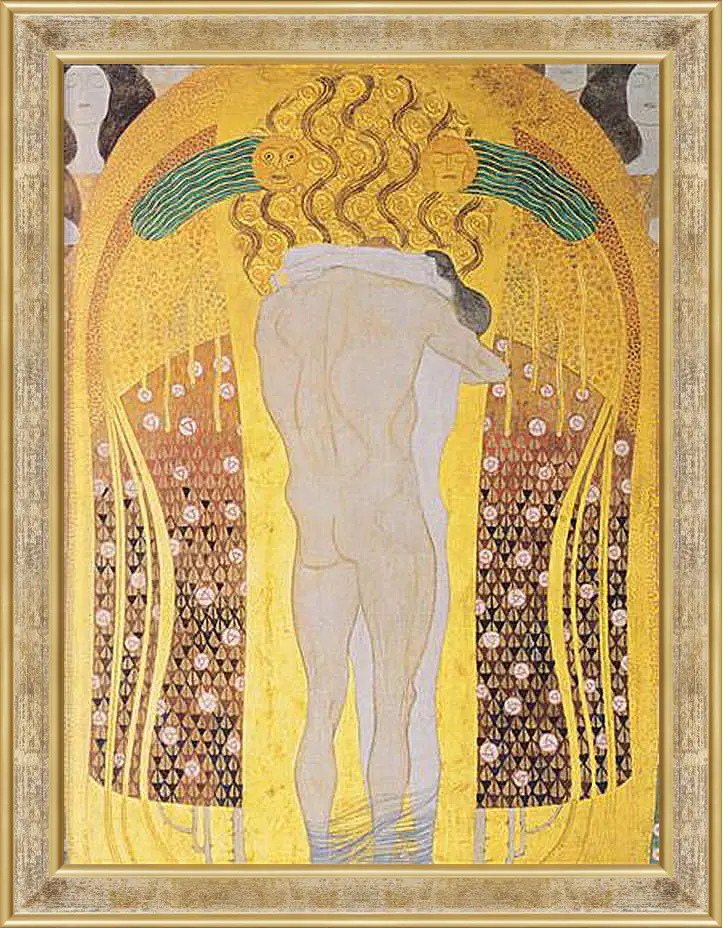 Картина в раме - Beethoven Frieze, detal, A Kiss for the Whole World, 1902. Густав Климт