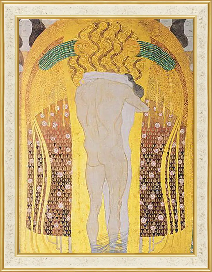 Картина в раме - Beethoven Frieze, detal, A Kiss for the Whole World, 1902. Густав Климт