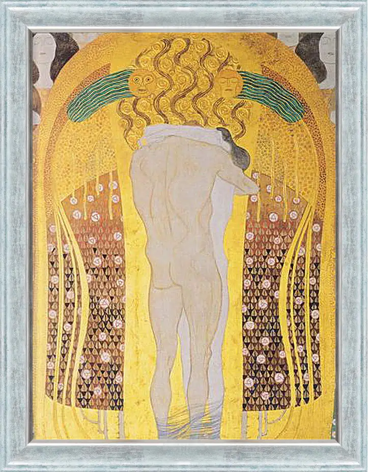 Картина в раме - Beethoven Frieze, detal, A Kiss for the Whole World, 1902. Густав Климт
