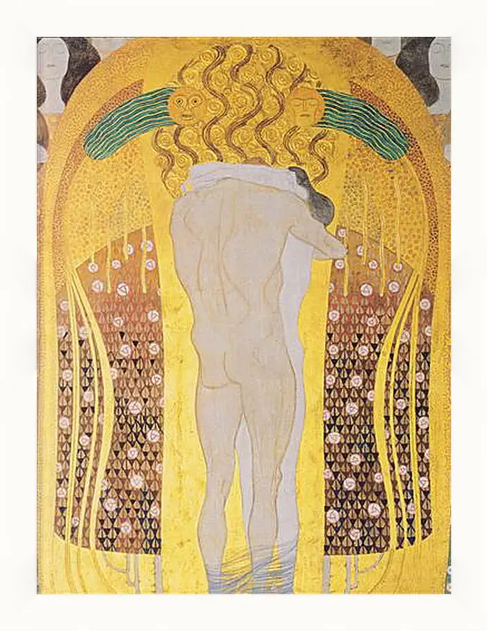 Картина в раме - Beethoven Frieze, detal, A Kiss for the Whole World, 1902. Густав Климт