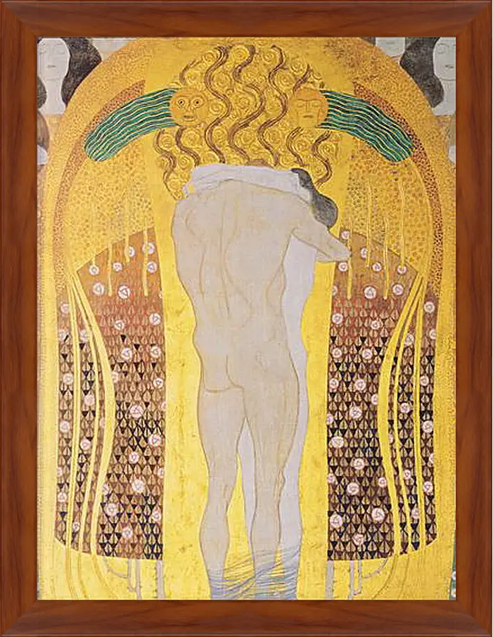 Картина в раме - Beethoven Frieze, detal, A Kiss for the Whole World, 1902. Густав Климт