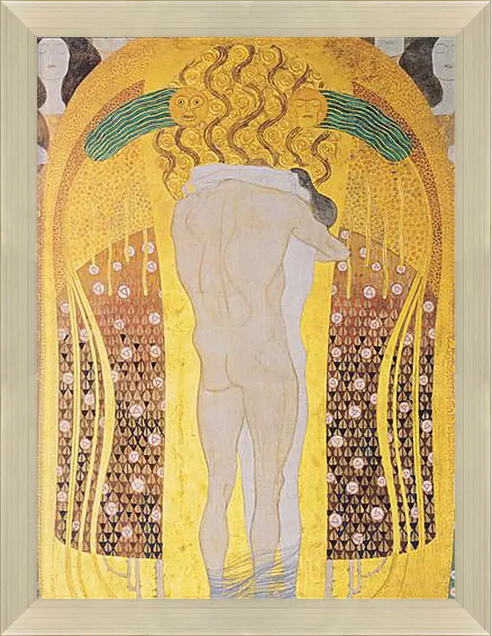 Картина в раме - Beethoven Frieze, detal, A Kiss for the Whole World, 1902. Густав Климт