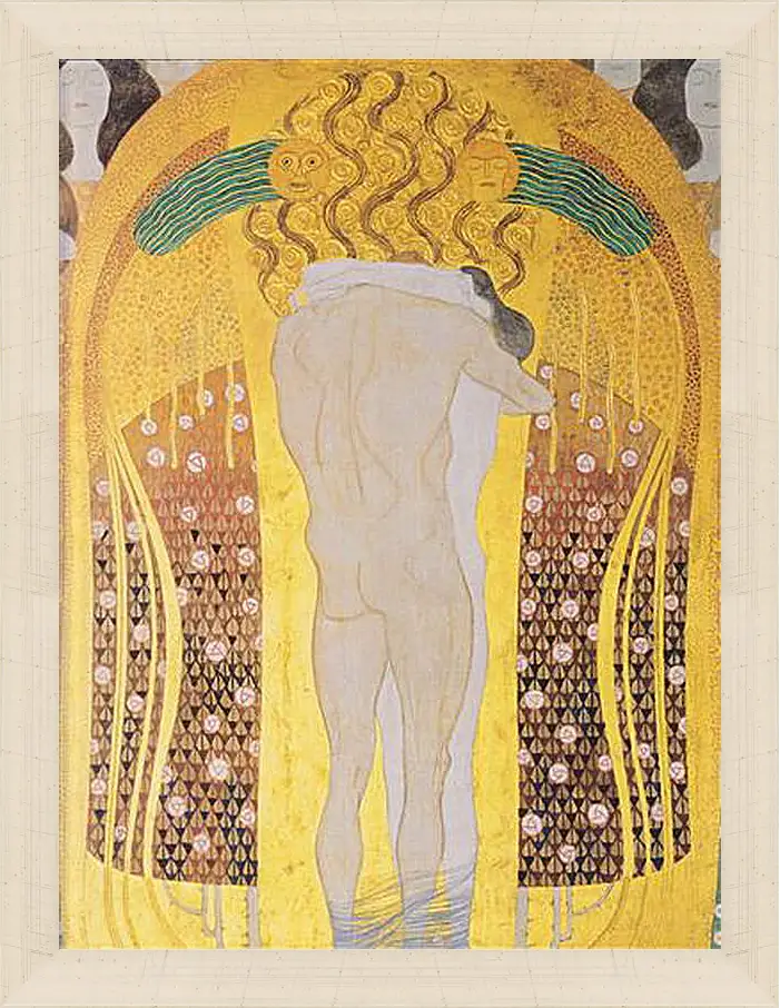 Картина в раме - Beethoven Frieze, detal, A Kiss for the Whole World, 1902. Густав Климт