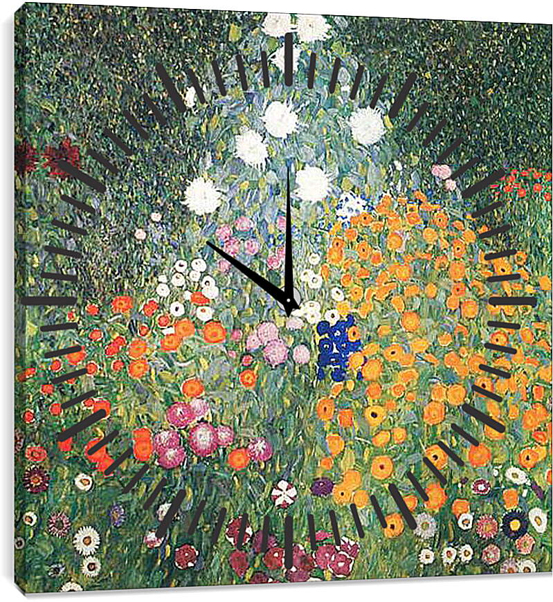 Часы картина - Blumender garten. Густав Климт

