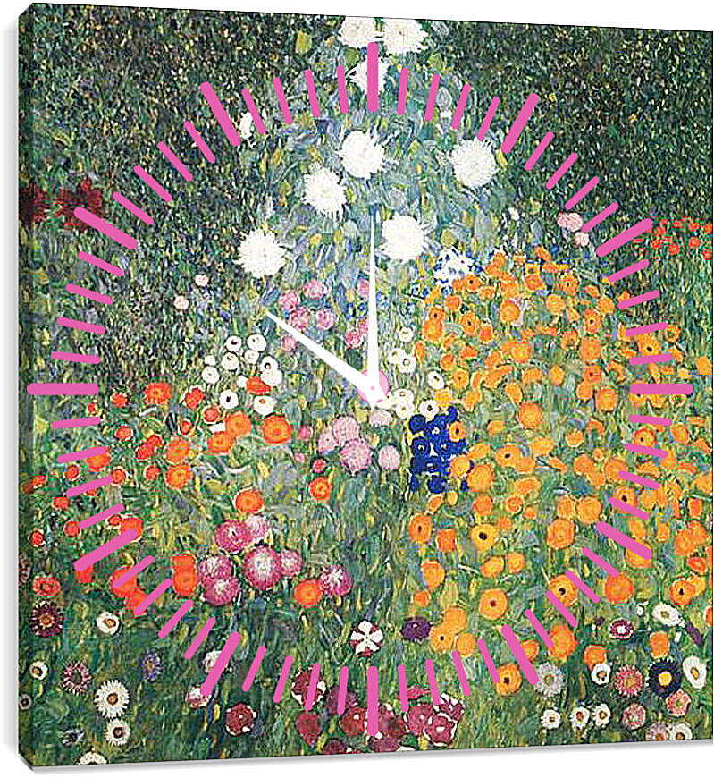 Часы картина - Blumender garten. Густав Климт

