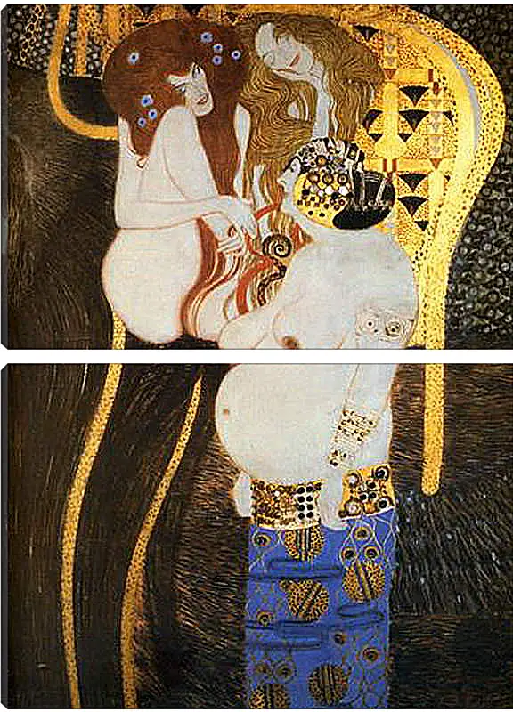 Модульная картина - Фриз Бетховена, деталь - враждебные силы: сладострастие и неумеренность. Густав Климт